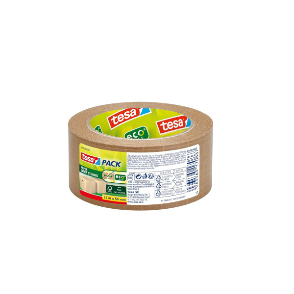 photo-Ruban adhésif - Emballage - Kraft renforcé - Eco - Marron - Extra fort - 25mx50mm - TESA