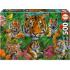 photo-Puzzle - 500 pièces - Les tigres dans la jungle - 48x34cm - Adulte/Enfant - Educa