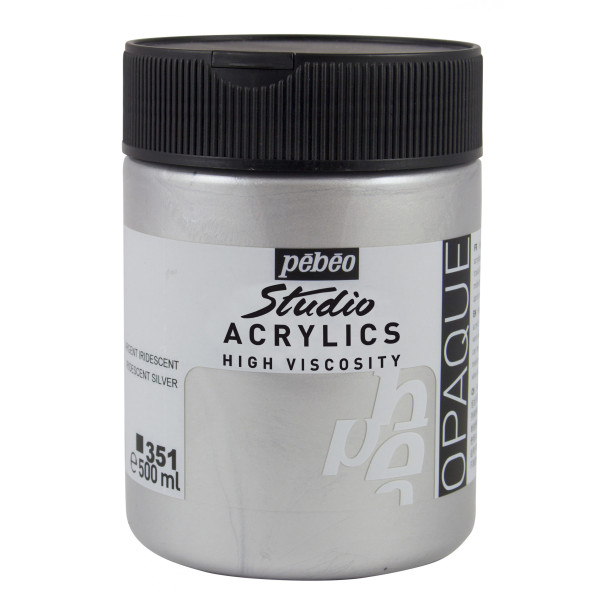 photo-Peinture acrylique - Argent - 351 - Pébéo Studio - Pot de 500ml