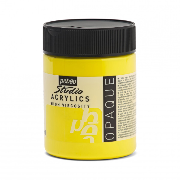Peinture acrylique - Jaune primaire opaque - 48 - Pébéo Studio - Pot de 500ml
