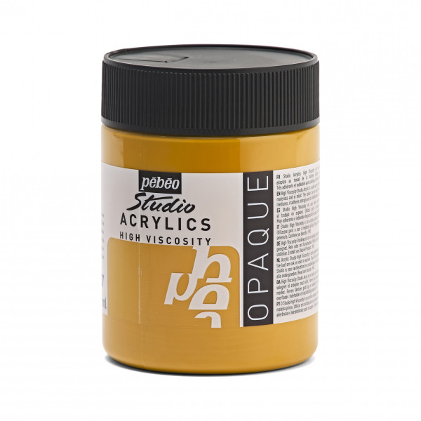 Peinture acrylique - Ocre jaune - 27 - Pébéo Studio - Pot de 500ml