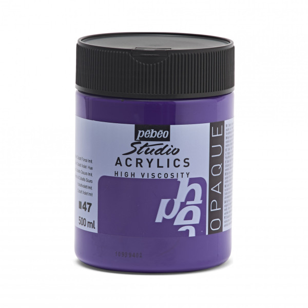 photo-Peinture acrylique - Violet Cobalt foncé - 47 - Pébéo Studio - Pot de 500ml