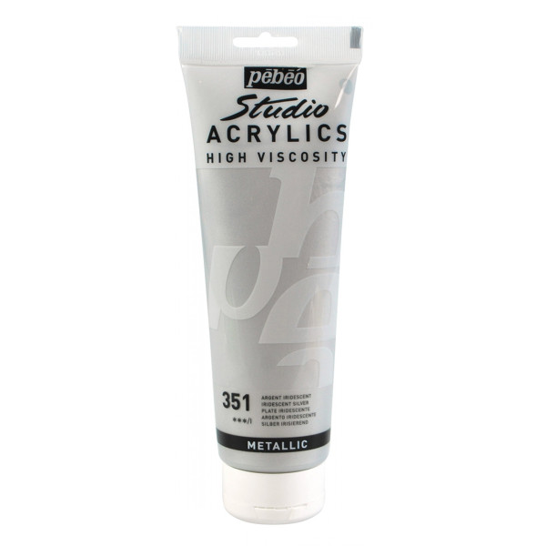 photo-Peinture acrylique - Argent - 351 - Pébéo Studio - Tube de 250 ml