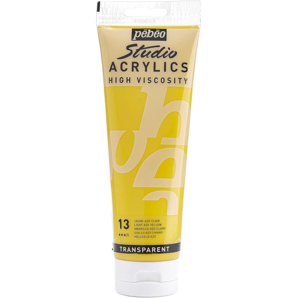 photo-Peinture acrylique - Jaune azo clair - 13 - Pébéo Studio - Tube de 250 ml