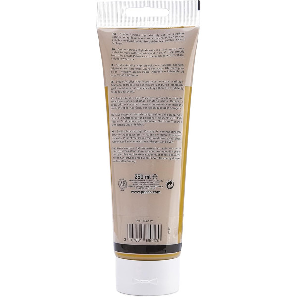 Peinture acrylique - Ocre jaune - 27 - Pébéo Studio - Tube de 250 ml