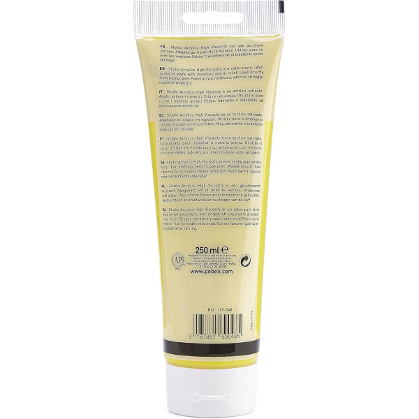 Peinture acrylique - Jaune primaire - 48 - Pébéo Studio - Tube de 250 ml