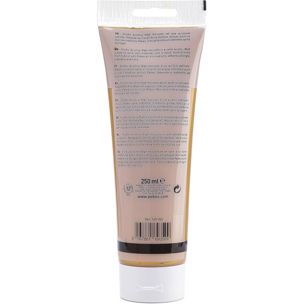 Peinture acrylique - Or riche - 350 - Pébéo Studio - Tube de 250 ml