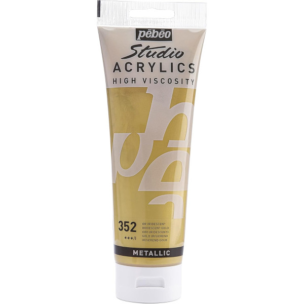 photo-Peinture acrylique - Or - 352 - Pébéo Studio - Tube de 250 ml
