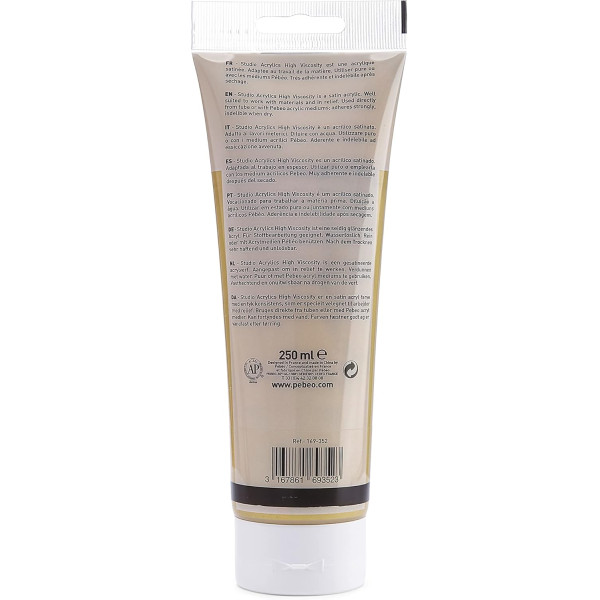 Peinture acrylique - Or - 352 - Pébéo Studio - Tube de 250 ml