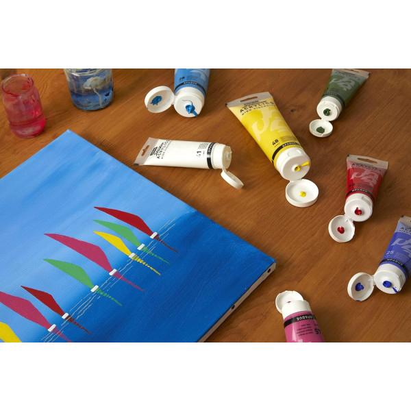 Peinture acrylique - Jaune cadmium foncé - 52 - Pébéo Studio - Tube de 250 ml