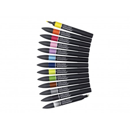 Lot de 12 feutres Promarkeur + 1 mélangeur - Winsor et Newton | Surdiscount