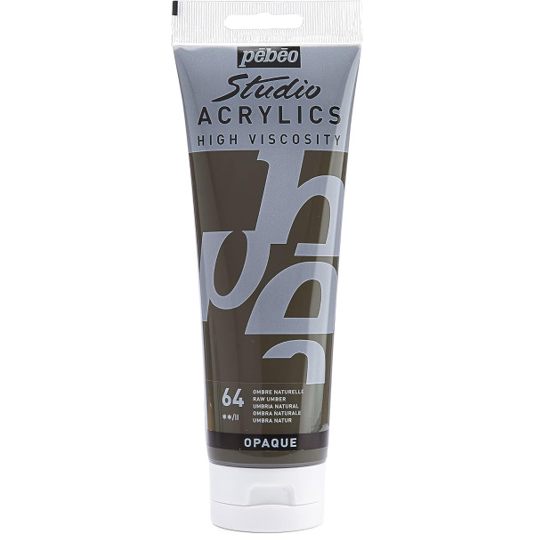 photo-Peinture acrylique - Ombre naturelle - 64 - Pébéo Studio - Tube de 250 ml
