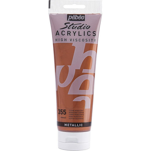 photo-Peinture acrylique - Cuivre - 355 - Pébéo Studio - Tube de 250 ml