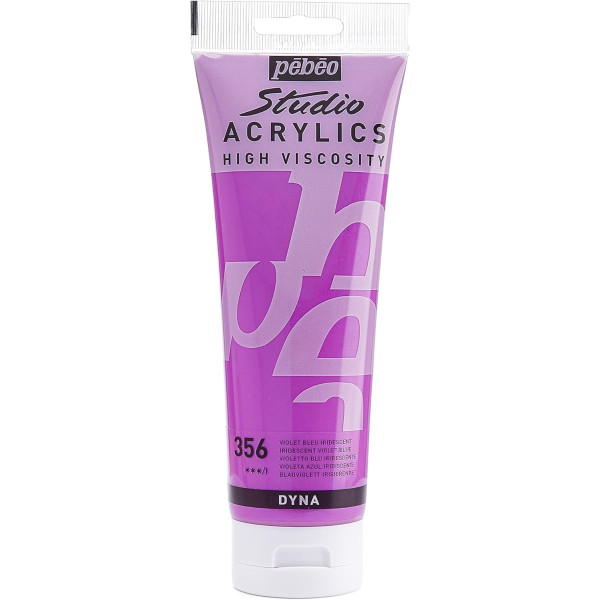 photo-Peinture acrylique - Violet bleu iridescent - 356 - Pébéo Studio - Tube de 250 ml