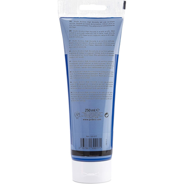 Peinture acrylique - Bleu phtalocyanine - 17 - Pébéo Studio - Tube de 250 ml