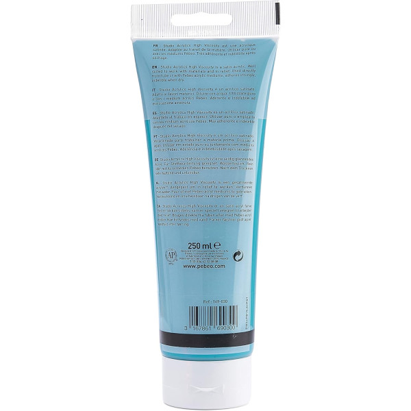 Peinture acrylique - Bleu turquoise - 30 - Pébéo Studio - Tube de 250 ml