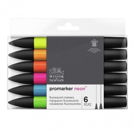photo-Feutres - Promarker - 6 couleurs néon - Winsor et Newton - Dessin - Illustration