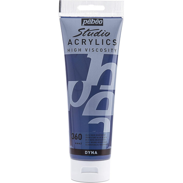 photo-Peinture acrylique - Bleu noir iridescent - 360 - Pébéo Studio - Tube de 250 ml