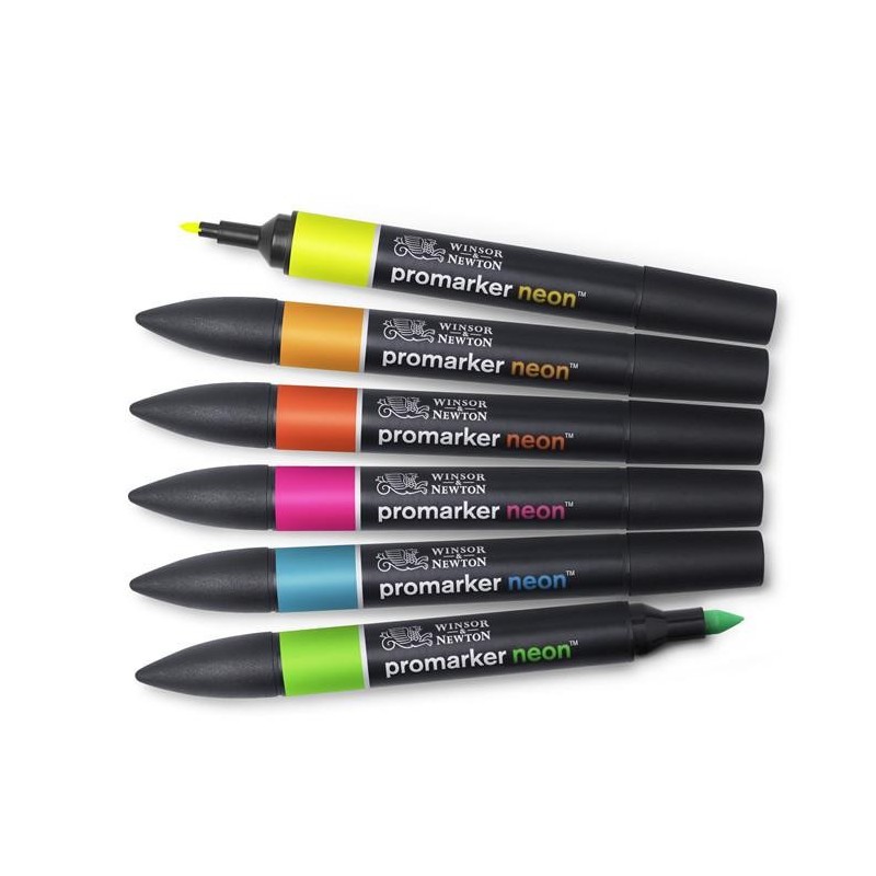 Lot de 6 feutres Promaker Néon - Winsor et Newton | Surdiscount