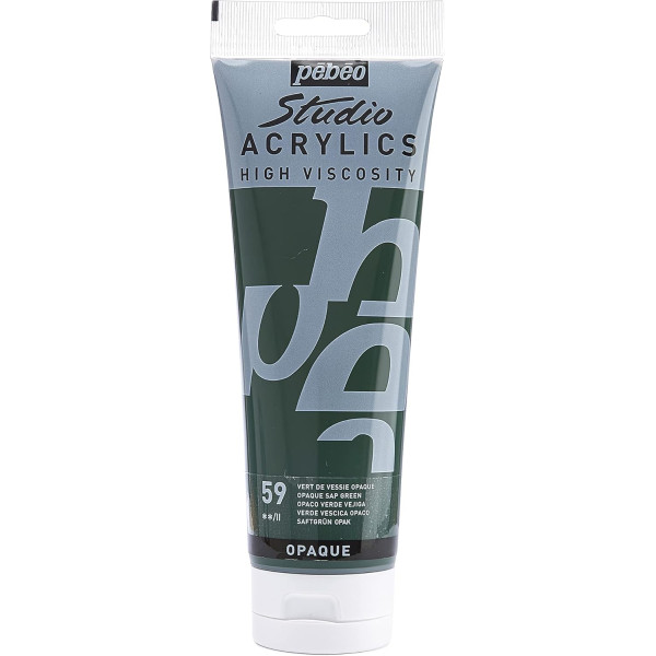 photo-Peinture acrylique - Vert de Vessie - 59 - Pébéo Studio - Tube de 250 ml