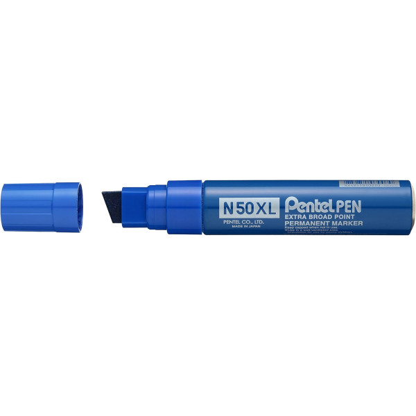 photo-Marqueur - Bleu - Indélébile - Permanent - Pointe biseautée large - Pentel Pen N50XL