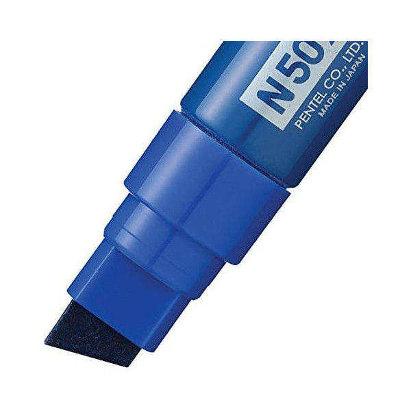 Marqueur - Bleu - Indélébile - Permanent - Pointe biseautée large - Pentel Pen N50XL