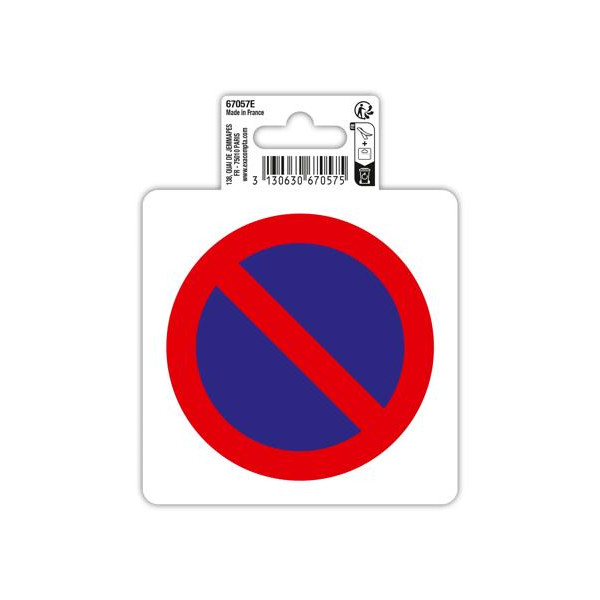 photo-Signalétique - Adhésif - Stationnement interdit - 10x10cm - PVC