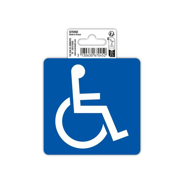 photo-Signalétique - Adhésif - Accès handicapés - 10x10cm - PVC