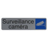 photo-Plaque adhésive - Surveillance caméra - Imitation alu - 16,5x4,4cm - Signalétique