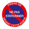 photo-Panneau - Signalétique - Prière de ne pas stationner devant cette porte - Rouge - 20 cm