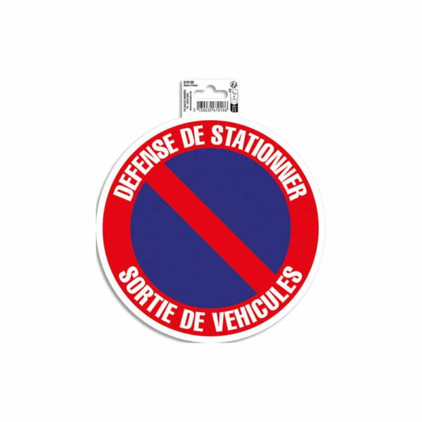 photo-Panneau - Adhésif - Signalétique - Défense de stationner - Sortie de véhicules - 20 cm