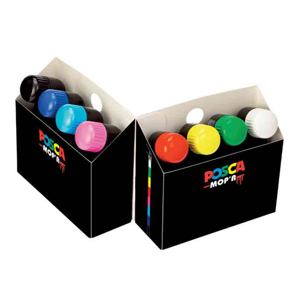 8 marqueurs - POSCA - MOP'R - PCM-22 - Assortiment couleurs