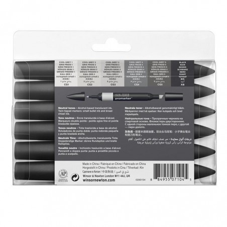Lot de 6 feutres Promaker tons neutres - Winsor et Newton | à seulement 14,95 €