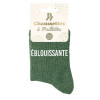 Chaussettes - Femme - Vert avec paillettes - Eblouissante - Taille 36/42 - Humour - Cadeau