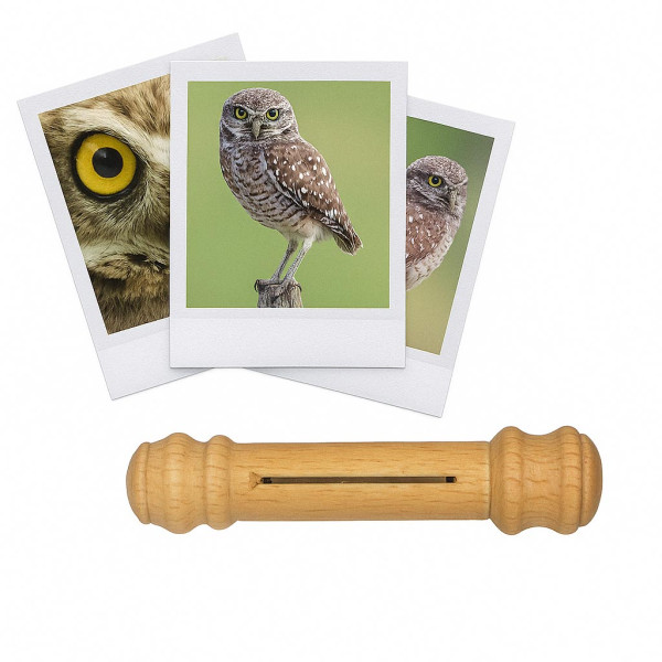 photo-Appeau - Oiseau - Chouette Chevêche - Chant oiseau - Bois - 10cm