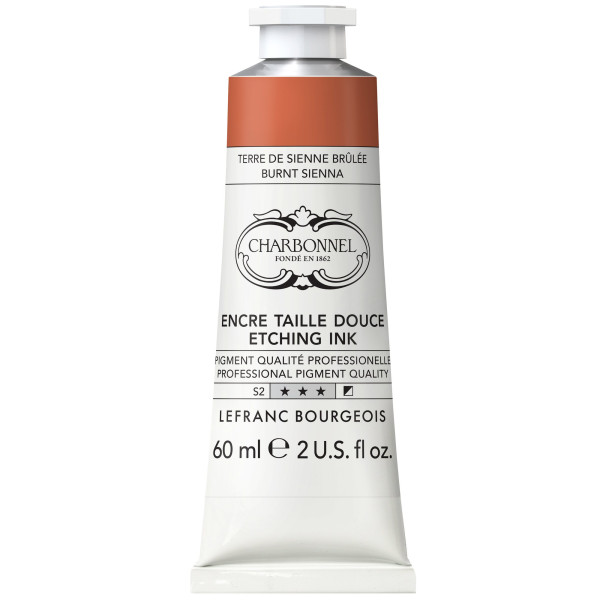 photo-Encre taille douce - Pour la gravure - Terre de Sienne brûlée - Charbonnel - Tube 60ml