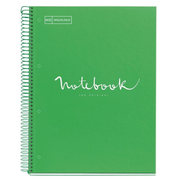 photo-Cahier - A4 (21x29,7cm) - Grands carreaux - 80 pages - couverture en polypro vert - à spirale - Notebook Miquelrius