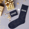 Chaussettes - Femme - Bleu avec paillettes - Rêveuse - Taille 36/42 - Humour - Cadeau