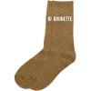 photo - Chaussettes - Femme - Marron avec paillettes - Brunette - Taille 36/42 - Humour - Cadeau