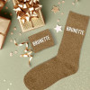 Chaussettes - Femme - Marron avec paillettes - Brunette - Taille 36/42 - Humour - Cadeau
