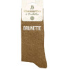 Chaussettes - Femme - Marron avec paillettes - Brunette - Taille 36/42 - Humour - Cadeau