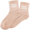 photo - Chaussettes - Femme - Rose avec paillettes - Maman d'amour - Taille 36/42 - Humour - Cadeau