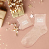 Chaussettes - Femme - Rose avec paillettes - Maman d'amour - Taille 36/42 - Humour - Cadeau