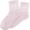 photo - Chaussettes - Femme - Rose pâle avec paillettes - Chaton - Taille 36/42 - Humour - Cadeau