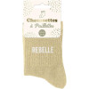 Chaussettes - Femme - Beige avec paillettes - Rebelle - Taille 36/42 - Humour - Cadeau