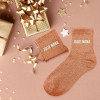 Chaussettes - Femme - Marron avec paillettes - Jolie nana - Taille 36/42 - Humour - Cadeau