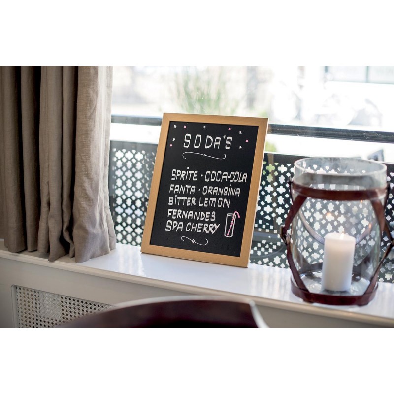 Tableau Ardoise Noire Woody 30X40 Cm + 1 Feutre-Craie Blanc Waterproof - Securit | à seulement 12,99 €