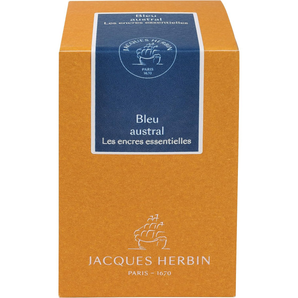 Encre pour calligraphie - Bleu austral - Les encres essentielles - Herbin - Flacon 50ml