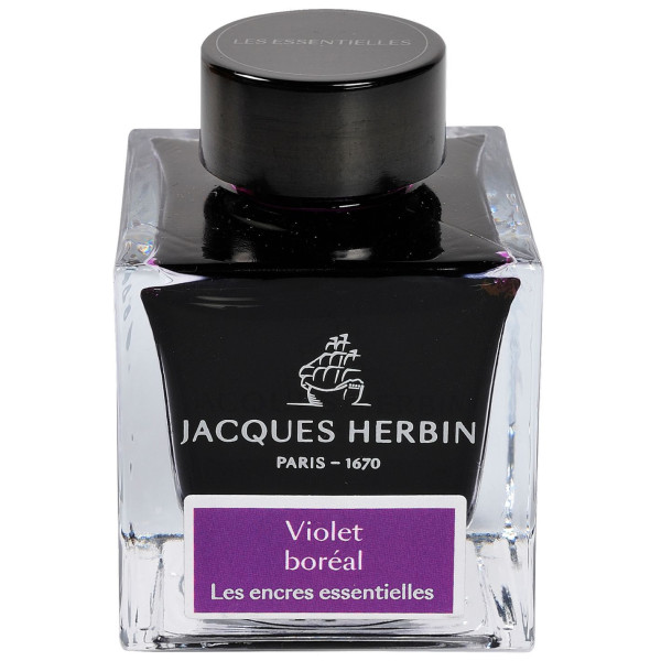 photo - Encre pour calligraphie - Noir abyssal - Les encres essentielles - Herbin - Flacon 50ml