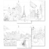 Bloc - Coloriages - Adulte - Décors de villes - A4 - 20 feuilles - 6 illustrations - Clairefontaine